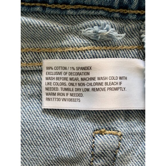 Cat & Jack Girls Distressed Denim Blue Shorts w/ Embroidered Flowers Medium - Picture 8 of 12